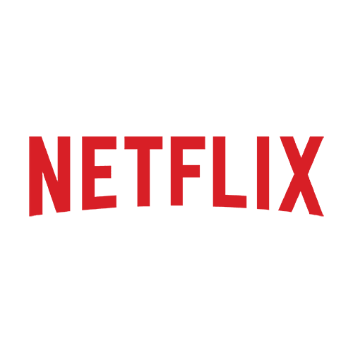 Netflix logo in red letters on a black background.