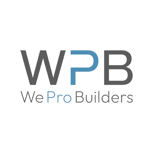 Logo featuring a blue abstract shape overlapping a dark gray wordmark.